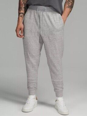 Lululemon At Ease Jogger Heathered Melody Light Grey/Black Size L